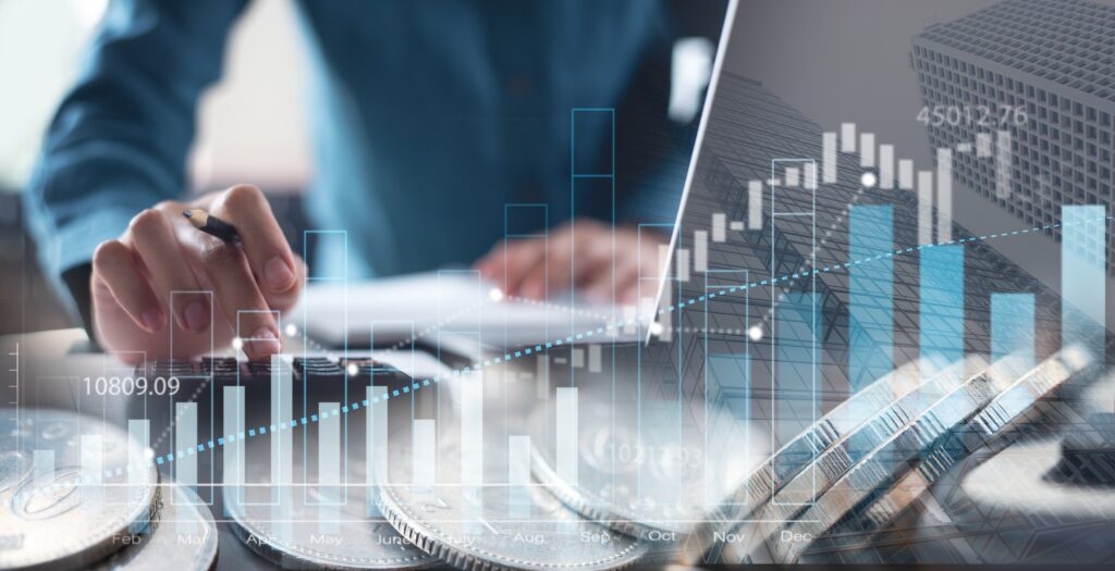 graph overlay on close up of hands calculating how much does a deposition cost